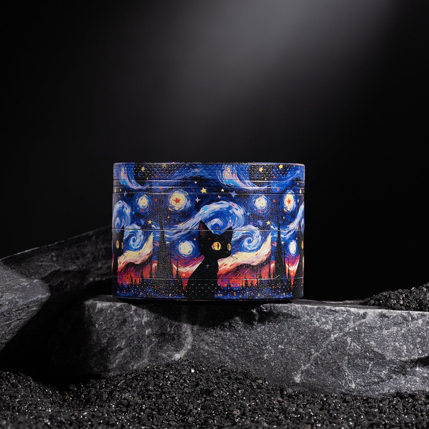 Starry Cat Herb Grinder with Zinc Teeth